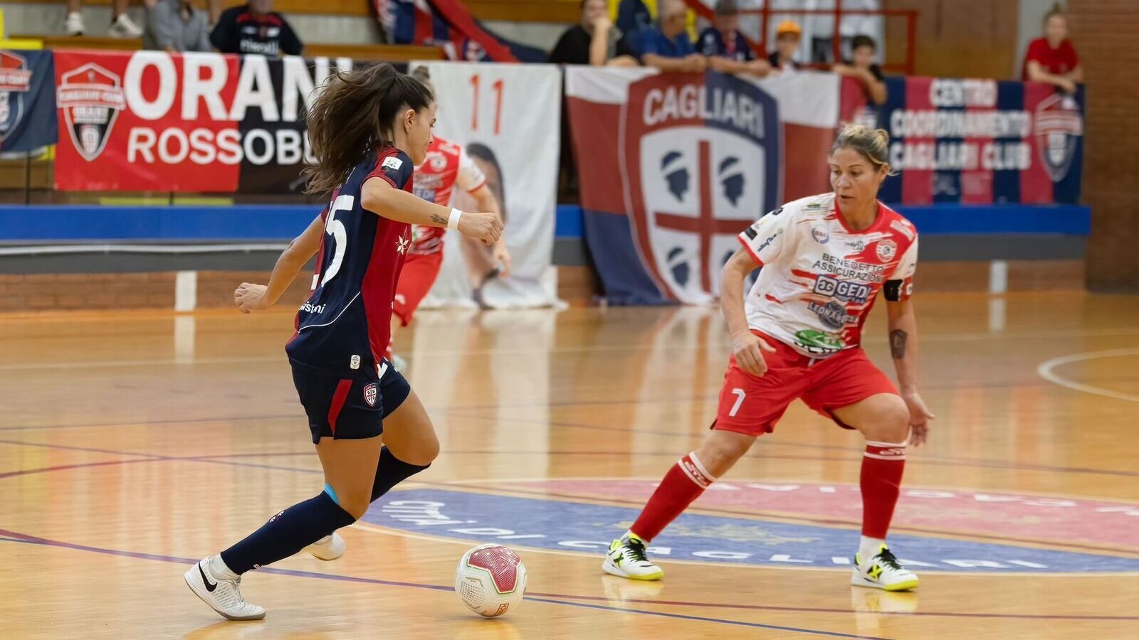 Corin Pascual in azione durante la partita di andata